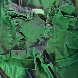 Black ripped jean shorts